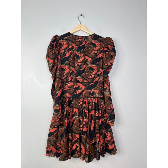 NWT Cleobella Reagen Puff Sleeve V-Neck Fit & Flare Canyon Mini Dress Sz: Small - Picture 6 of 7